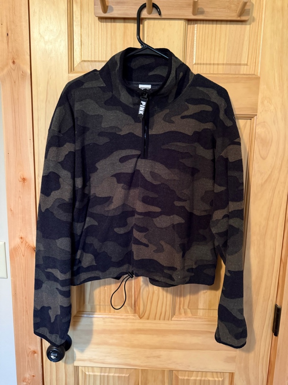 PINK Victoria's Secret Dark Purple Camo Half-Zip Pullover
